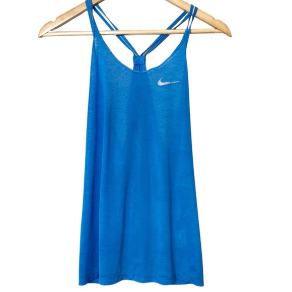 Nike Tops - Nike Dri-Fit Cool Breeze Strappy Athletic Lightweight Blue Workout Tank Top